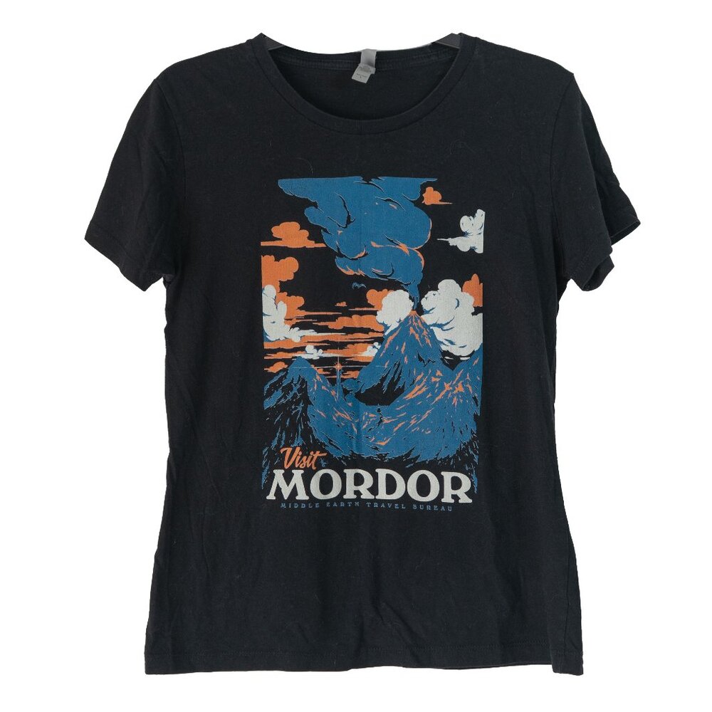 Threadless Visit Mordor Tee Shirt Lord Of The RIngs Black Graphic Screen Print